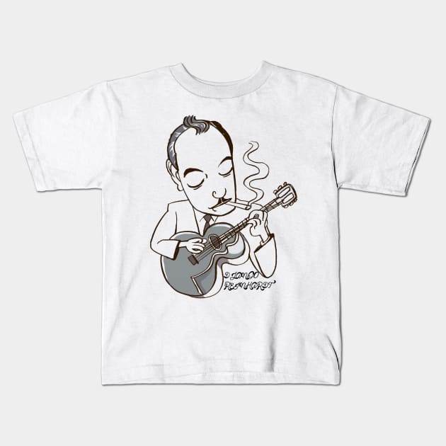 django reinhardt art visual Kids T-Shirt by Papa Lauren